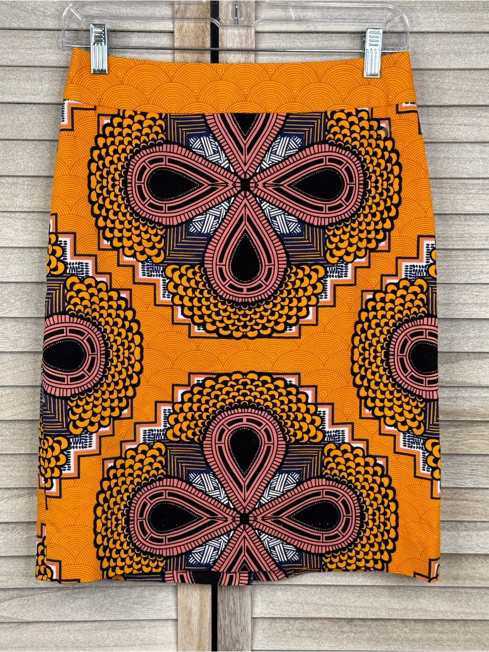 MAEVE (Anthropologie) Women's Clementina Orange Print Pencil Skirt-2